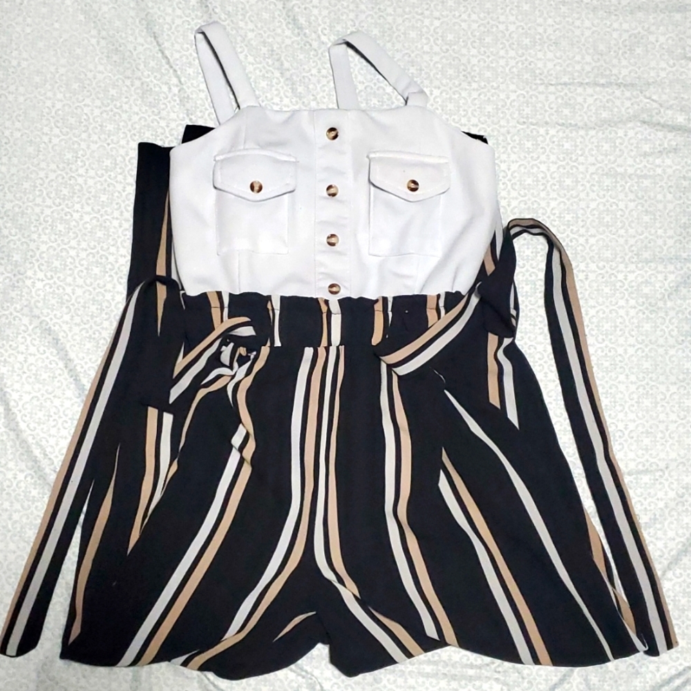 J for Justify Striped Jumpsuit